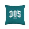 305 Miami FL Arched Athletic Design Throw Pillow view 1