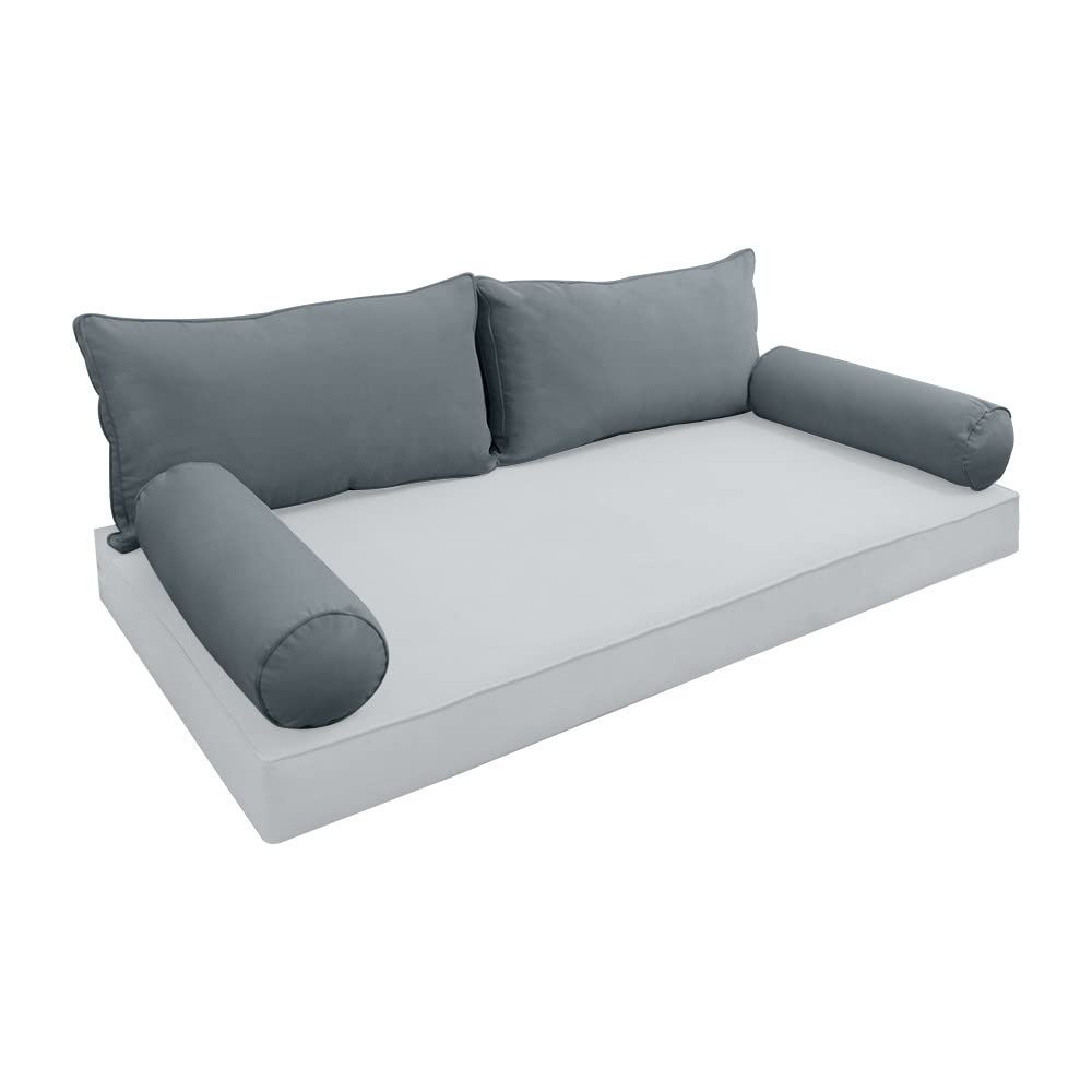 Cover ONLY Model V2 Twin Velvet Same Pipe Indoor Daybed Cushion Bolster - AD347