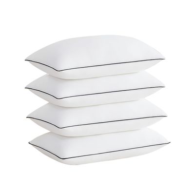 Acanva Cooling Bed Pillows for Sleeping, Luxury Hotel Quality 3D Microfiber Filling with Breathable Cover for Side Back and Stomach Sleepers, Reduces Neck Pain,King (Pack of 4), Black