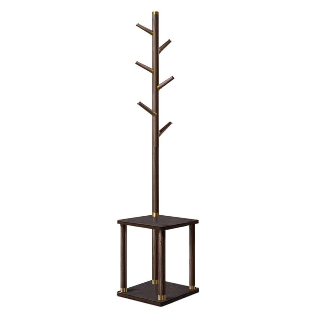 Coat Rack Freestanding Floor-Standing Coat Rack Creative Single-Pole Vertical Coat Rack Living Room Bedroom Heavy-Duty with Bench Coat Rack Hallway/Entrance Hanger Brackets (Size : Medium)