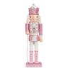 Pinnacle Peak Trading Company Pink Splendor King with Staff Wooden Christmas Nutcracker 15 Inch view 2