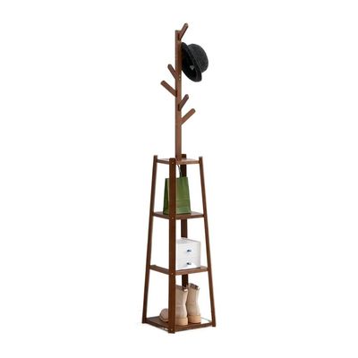 BNNP Coat Rack Freestanding Floor-Standing Coat Rack Home Coat Rack Bedroom Heavy-Duty Corner Coat Rack Living Room Bedroom 4-Story Trapezoidal Rack Hallway/Entrance Hanger Brackets (Color : 1)