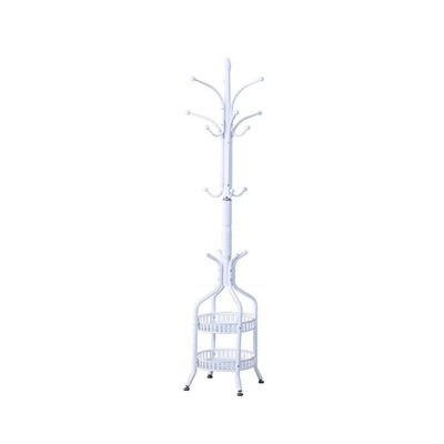 Coat Rack Freestanding Floor Coat Rack Metal Freestanding Coat Rack Bedroom Living Room Corner Heavy Duty Coat Rack with Storage Basket Hallway/Entrance Hanger Brackets (Color : 1)