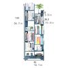 KIZQYN Bookcase Wooden Storage Racks, Display Racks, Blue Bookshelf Unit with Children Storage Cube, Bedroom, Living Room Bookshelf view 3