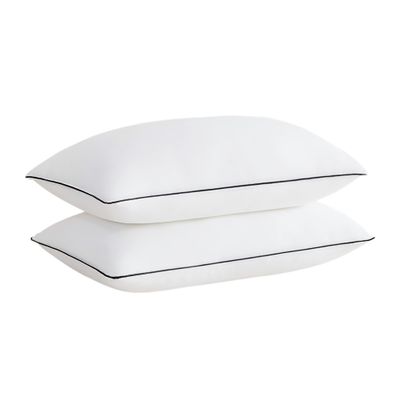 Acanva Cooling Bed Pillows for Sleeping, Luxury Hotel Quality 3D Microfiber Filling with Breathable Cover for Side Back and Stomach Sleepers, Reduces Neck Pain,Queen (Pack of 2), Black