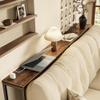 SUPERJARE 70 Inch Console Table with Outlet, Sofa Table with Charging Station, Narrow Entryway Table, Skinny Hallway Table, for Living Room, Rustic Brown view 2