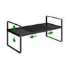 Expandable Kitchen Cabinet Shelf Organizer Rack Heavy Duty Metal Spice Rack Stackable Kitchen Counter Storage Shelf for Kitchen Cabinet Pantry Bathroom (Black - 16.5"-27" L x 8" W x 9.6" H - 1Pack) view 1