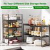 Expandable Kitchen Cabinet Shelf Organizer Rack Heavy Duty Metal Spice Rack Stackable Kitchen Counter Storage Shelf for Kitchen Cabinet Pantry Bathroom (Black - 16.5"-27" L x 8" W x 9.6" H - 1Pack) view 3