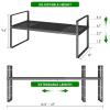 Expandable Kitchen Cabinet Shelf Organizer Rack Heavy Duty Metal Spice Rack Stackable Kitchen Counter Storage Shelf for Kitchen Cabinet Pantry Bathroom (Black - 16.5"-27" L x 8" W x 9.6" H - 2Pack) view 2