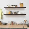 Axeman Floating Shelves for Wall Set of 2-36 Inch Wide x 8 Inch Deep Solid Pine Wood Shelves for Wall - Rustic Floating Wood Shelves for Living Room Bedroom Laundry Room Farmhouse, Dark Walnut view 2