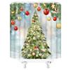 TENVSIN Merry Christmas Shower Curtain Christmas Balls Pine Tree Branches Fantasy Winter Snowflake Xmas Gift Happy New Year Fabric Bathroom Decor Set with Hooks67" Wx70 H view 3