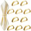 100 Pcs Stainless Steel Napkin Rings Metal Napkin Ring Holders Easter Modern Serviette Buckles Metallic Adornment for Spring Table Kitchen Dinner Party Wedding(Matte Gold Semicircle) view 1