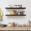 Axeman Floating Shelves for Wall, 24 Inch Wood Floating Shelves Set of 2, 24W x 8D Rustic Floating Wall Shelves for Living Room Bedroom Laundry Room Garage Farmhouse - Dark Walnut view 2