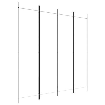 vidaXL Fabric Room Divider, 4-Panel, White - Breathable and Durable Room Partition, Easy to Assemble, Ideal for Bedroom or Living Room - Provides Privacy, Blocks Sun, Serves as Background Wall