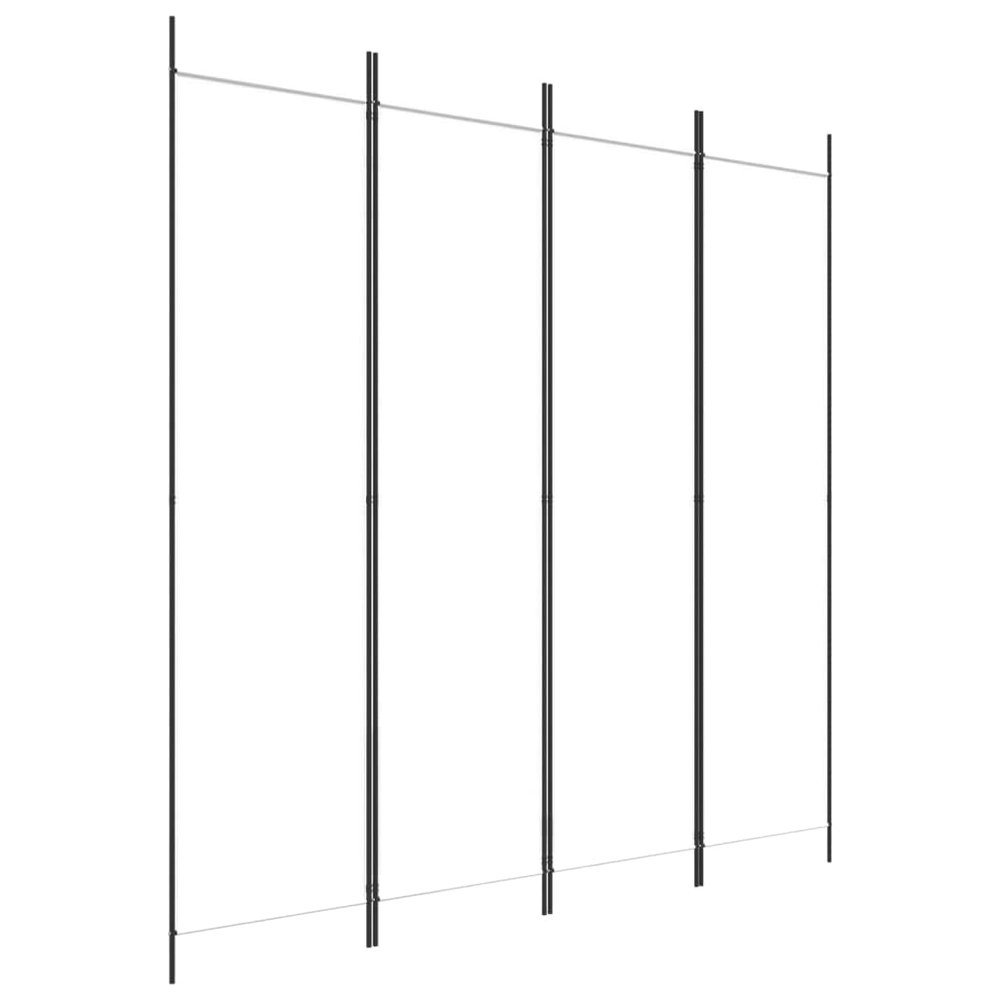 vidaXL Fabric Room Divider, 4-Panel, White - Breathable and Durable Room Partition, Easy to Assemble, Ideal for Bedroom or Living Room - Provides Privacy, Blocks Sun, Serves as Background Wall