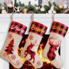 DegGod 6 Pack Personalized Christmas Stockings, 22 inches Burlap Red Black Buffalo Plaid Custom Embroidery Xmas Stocking with Xmas Tree, Elk, Deer Head Patterns Hanging Ornament for Xmas Decoration view 1