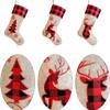 DegGod 6 Pack Personalized Christmas Stockings, 22 inches Burlap Red Black Buffalo Plaid Custom Embroidery Xmas Stocking with Xmas Tree, Elk, Deer Head Patterns Hanging Ornament for Xmas Decoration view 3