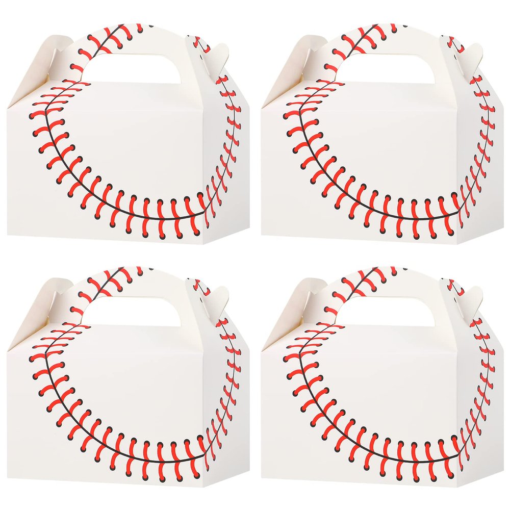 CCINEE Baseball Treat Boxes, 16 PCS Sports Theme Party Favor Gift Box 6.2" Candy Snack Goodie Bags Cardboard Boxes for Kids Adults Baby Shower Birthday Party Decoration Supplies