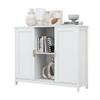 TaoHFE White Buffet Cabinet with Storage,Wooden Narrow Sideboard Entryway Cabinets,Modern White Cabinet with Doors Credenza view 1