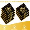 40PCS 50th birthday decorations 50th Birthday Party Tableware Set Include Black and Gold 50th birthday plates and napkins Cheers to 50 Years Decorations for Man Retirement Graduation view 4