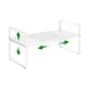 LOCVCDA Expandable Kitchen Cabinet Shelf Organizer Rack Heavy Duty Metal Spice Rack Stackable Kitchen Counter Storage Shelf for Cabinet Pantry Bathroom (White- 16.5"-27" L x 8" W x 9.6" H - 1Pack) view 1