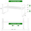LOCVCDA Expandable Kitchen Cabinet Shelf Organizer Rack Heavy Duty Metal Spice Rack Stackable Kitchen Counter Storage Shelf for Cabinet Pantry Bathroom (White- 16.5"-27" L x 8" W x 9.6" H - 1Pack) view 2