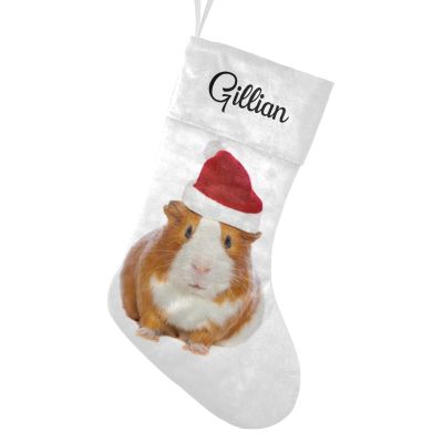 CUXWEOT Personalized Christmas Guinea Pig Christmas Stockings Customize Name Candy Bag for Family Holiday Party Decorations Gift 17.52 x 7.87 Inch