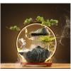 HSINYA Crane Tabletop Water Fountains Indoor Waterfall with LED Light Mist Desk Fountain for Feng Shui Wealth Boom with Mist and Backflow Incense Holder for Meditation Planting view 1