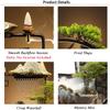 HSINYA Crane Tabletop Water Fountains Indoor Waterfall with LED Light Mist Desk Fountain for Feng Shui Wealth Boom with Mist and Backflow Incense Holder for Meditation Planting view 4
