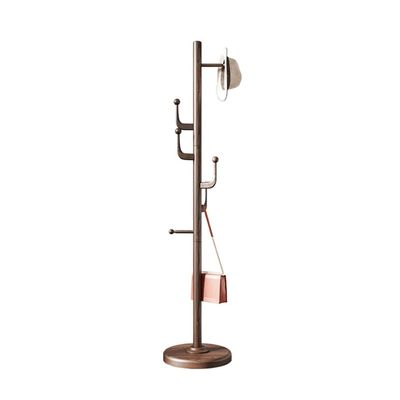 VNABO Vertical Coat Rack Wooden Coat Stand Light Luxury Heavy Duty Coat Rack Tree with 6 Hooks for Bedroom Living Room