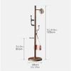 VNABO Vertical Coat Rack Wooden Coat Stand Light Luxury Heavy Duty Coat Rack Tree with 6 Hooks for Bedroom Living Room view 2