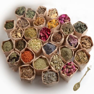 Dried Herbs for Witchcraft Supplies and Tools - 30 Wiccan Herbs for Protection, Herbal Magic, Spells, Wicca Altar Supplies - Crystal Spoon Included