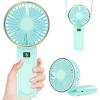 Peiyuu Portable Fan, 4000mAh USB Rechargeable, 180 Foldable Mini Desk Fan with 6 Wind Speed, LCD Digital Display, Lanyard as Neck Fan, Ultra Quiet view 1
