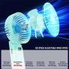 Peiyuu Portable Fan, 4000mAh USB Rechargeable, 180 Foldable Mini Desk Fan with 6 Wind Speed, LCD Digital Display, Lanyard as Neck Fan, Ultra Quiet view 3