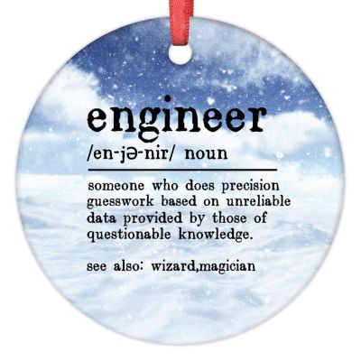Engineer Definitions Ornament for Christmas Tree Decor Engineer Definition Typography Christmas Ornament 2022 Ceramic Hanging Ornaments Keepsake Holiday Christmas Keepsake New Year Gifts