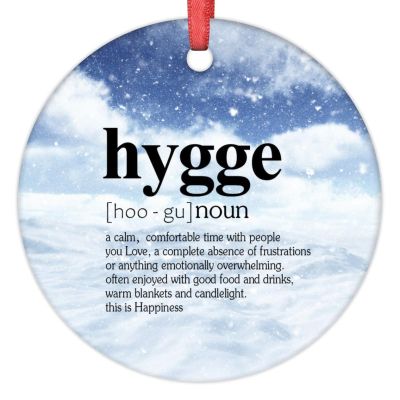Hygge Definition Typography Christmas Ornaments 2022 Hygge Ornaments for Christmas Trees Hygge Definition Personalized Christmas Ornaments Keepsake Holiday Christmas Keepsake New Year Gifts