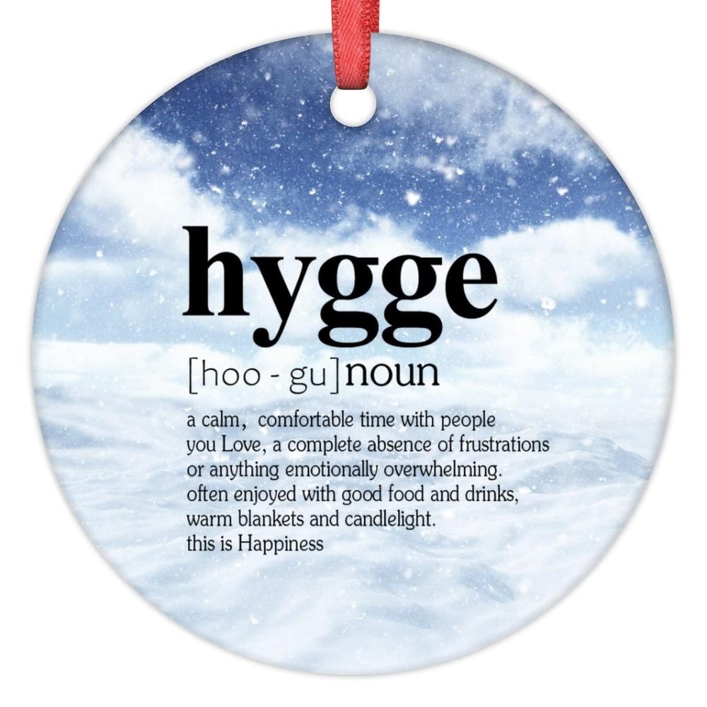 Hygge Definition Typography Christmas Ornaments 2022 Hygge Ornaments for Christmas Trees Hygge Definition Personalized Christmas Ornaments Keepsake Holiday Christmas Keepsake New Year Gifts