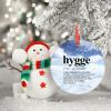 Hygge Definition Typography Christmas Ornaments 2022 Hygge Ornaments for Christmas Trees Hygge Definition Personalized Christmas Ornaments Keepsake Holiday Christmas Keepsake New Year Gifts view 3