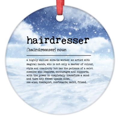 Hairdresser Definitions Christmas Decorations for Tree Hairdresser Definition Typography Christmas Ornament 2022 Ceramic Hanging Ornaments Keepsake Gifts for Holiday Souvenir Wedding Birthday