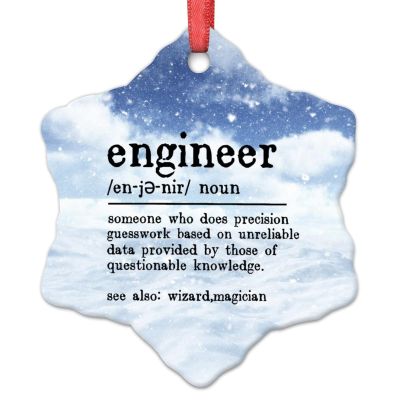 Engineer Definitions Ornament for Christmas Tree Decor Engineer Definition Typography Christmas Ornament 2022 Ceramic Hanging Ornaments Keepsake Gifts for Holiday Souvenir Wedding Birthday