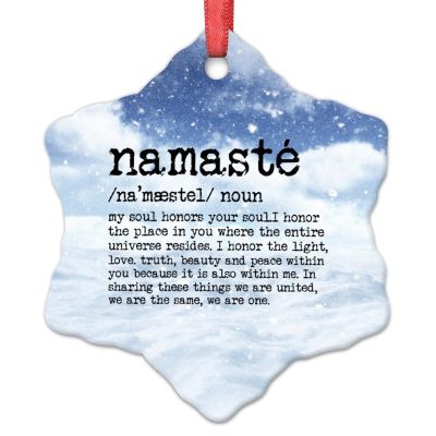 Namaste Christmas Ornaments Namaste Definition Typography Personalized Christmas Ornaments 2022 Namaste Quote Christmas Tree Ornaments Keepsake Gifts for Family Friend Women Wedding Anniversary