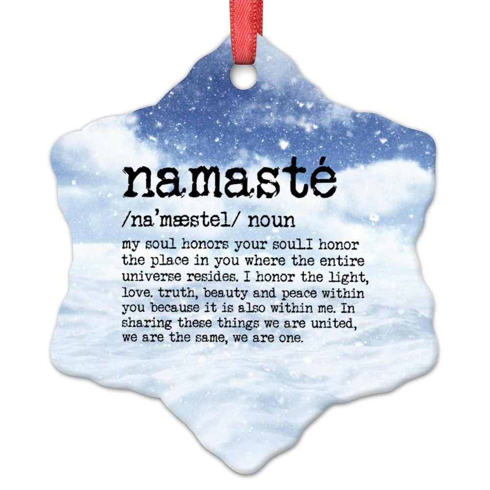 Namaste Christmas Ornaments Namaste Definition Typography Personalized Christmas Ornaments 2022 Namaste Quote Christmas Tree Ornaments Keepsake Gifts for Family Friend Women Wedding Anniversary