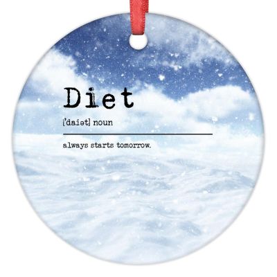Diet Definition Christmas Ornaments Diet Definition Typography Christmas Tree Ornaments Funny Quote Ceramic Personalized Christmas Ornaments 2022 Keepsake Gifts for Holiday Souvenir Wedding Birthday