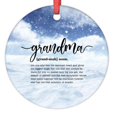 Grandma Definitions Christmas Decorations for Tree Grandma Definition Typography Christmas Ornament 2022 Ceramic Hanging Ornaments Keepsake Gifts for Family Friend Women Wedding Anniversary