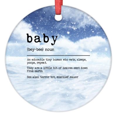 Baby Christmas Ornaments Baby Definition Typography Personalized Christmas Ornaments 2022 Baby Quote Christmas Decorations for Tree Keepsake Gifts for Family Friend Women Wedding Anniversary