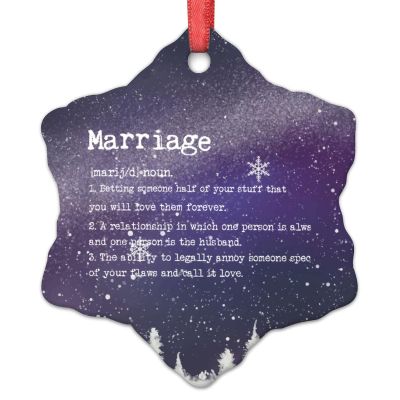 Marriage Definition Typography Christmas Ornaments 2022 Marriage Christmas Tree Ornaments Marriage Definition Personalized Christmas Ornaments Keepsake Gifts for Holiday Souvenir Wedding Birthday