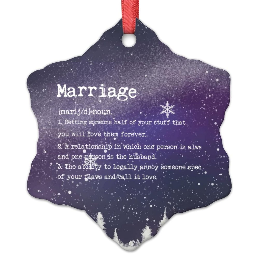 Marriage Definition Typography Christmas Ornaments 2022 Marriage Christmas Tree Ornaments Marriage Definition Personalized Christmas Ornaments Keepsake Gifts for Holiday Souvenir Wedding Birthday