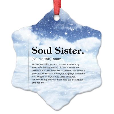 Soul Sister Definition Typography Christmas Ornaments 2022 Soul Sister Christmas Decorations for Tree Soul Sister Definition Personalized Christmas Ornaments Keepsake Gifts for Holiday Souvenir