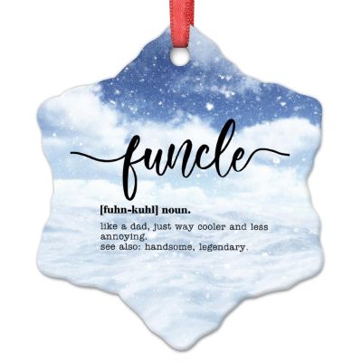 Funcle Definition Christmas Ornaments Funcle Definition Typography Ornament for Christmas Tree Decor Funny Ceramic Personalized Christmas Ornaments 2022 Keepsake Gifts for Family Friend Anniversary