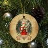 Bomehhjuli Farmhouse Decor Santa Christmas Ornament Winter Holiday Ceramic Keepsake 3.2 Inch with Gold String Funny Wedding Decoration Ornaments Engagement Newlywed Holiday Keepsake Decor view 1
